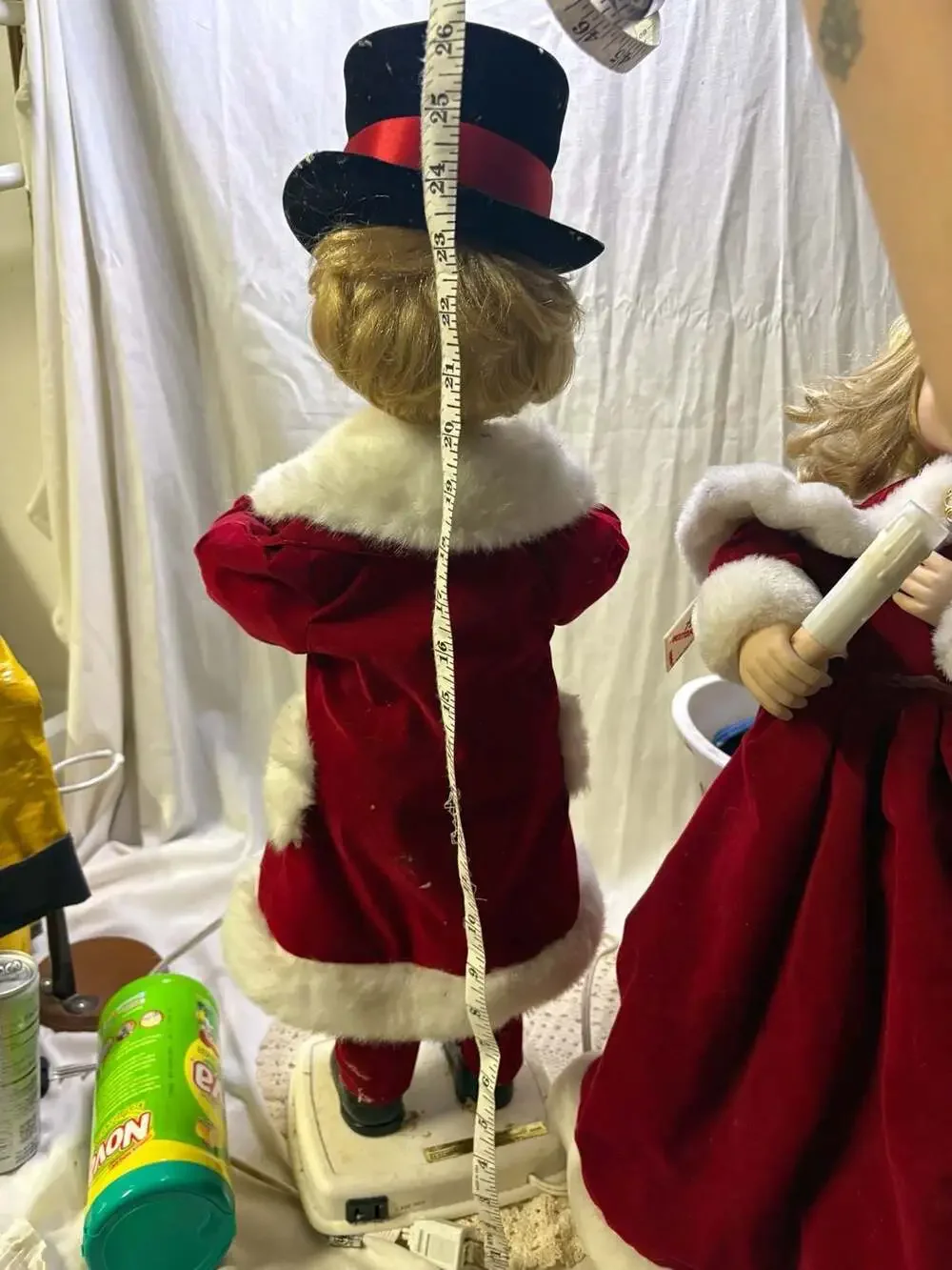Vintage Telco Motion-ette Animated Victorian Christmas Pair: Man and Woman